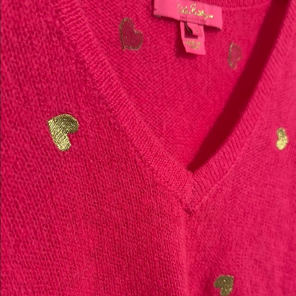 Lilly Pulitzer Pink emb Heart Sweater - Picture 4 of 4
